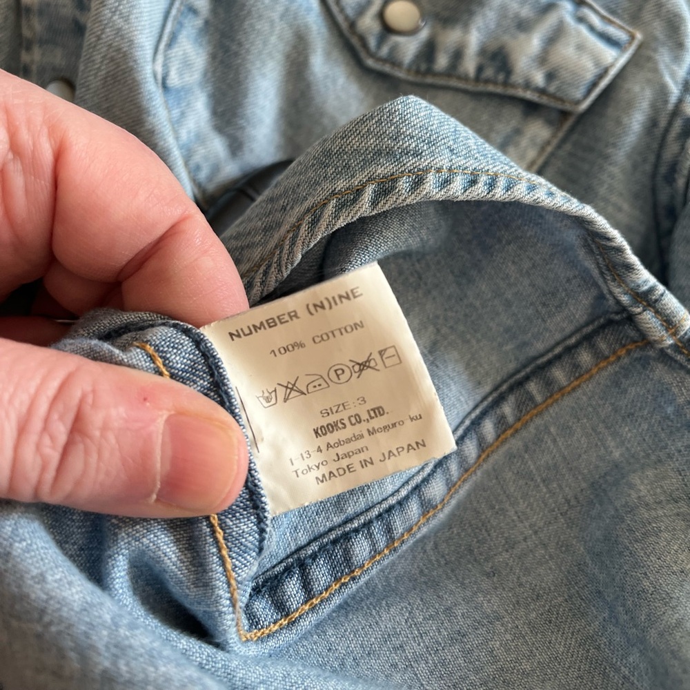 Number (N)ine Hooded denim shirt
